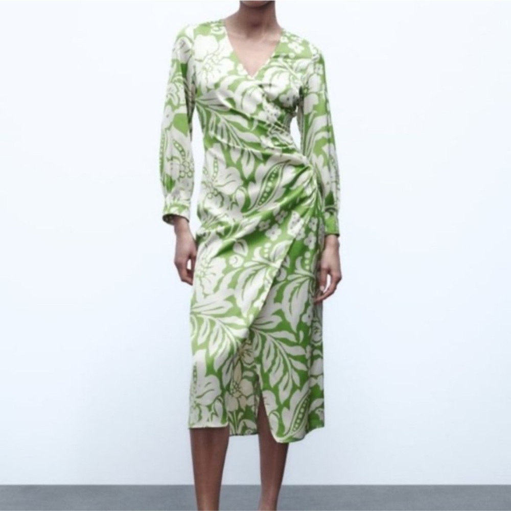 Zara Green and White Floral Dress - Picture 2 of 5